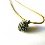 Pine Cone Necklace-tiny -golden Brown Silk..