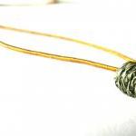 Pine Cone Necklace-tiny -golden Brown Silk..